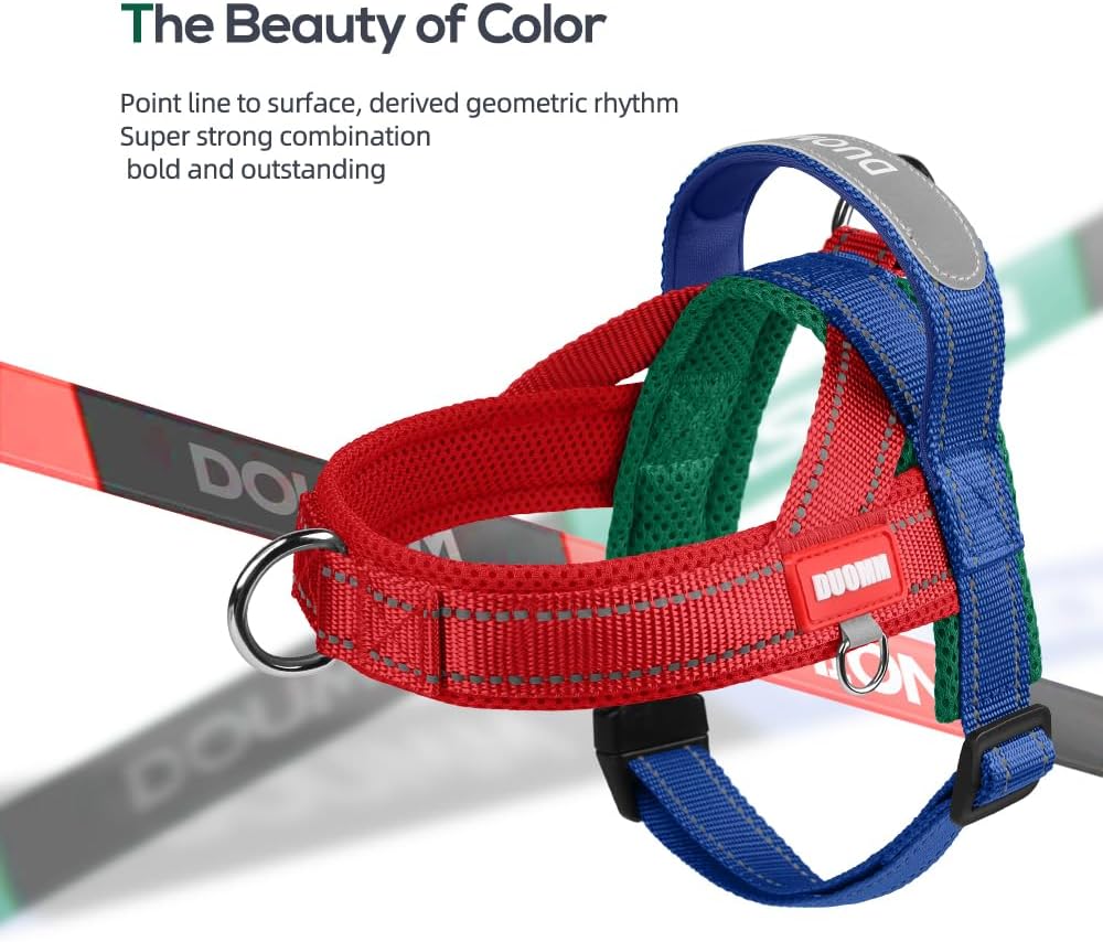 Dog Harness,No Pull Dog Harness, Adjustable Soft Harness with Breathable Mesh Padded, Reflective Lightweight Harness for Extra Small Medium Dogs Yellow-S