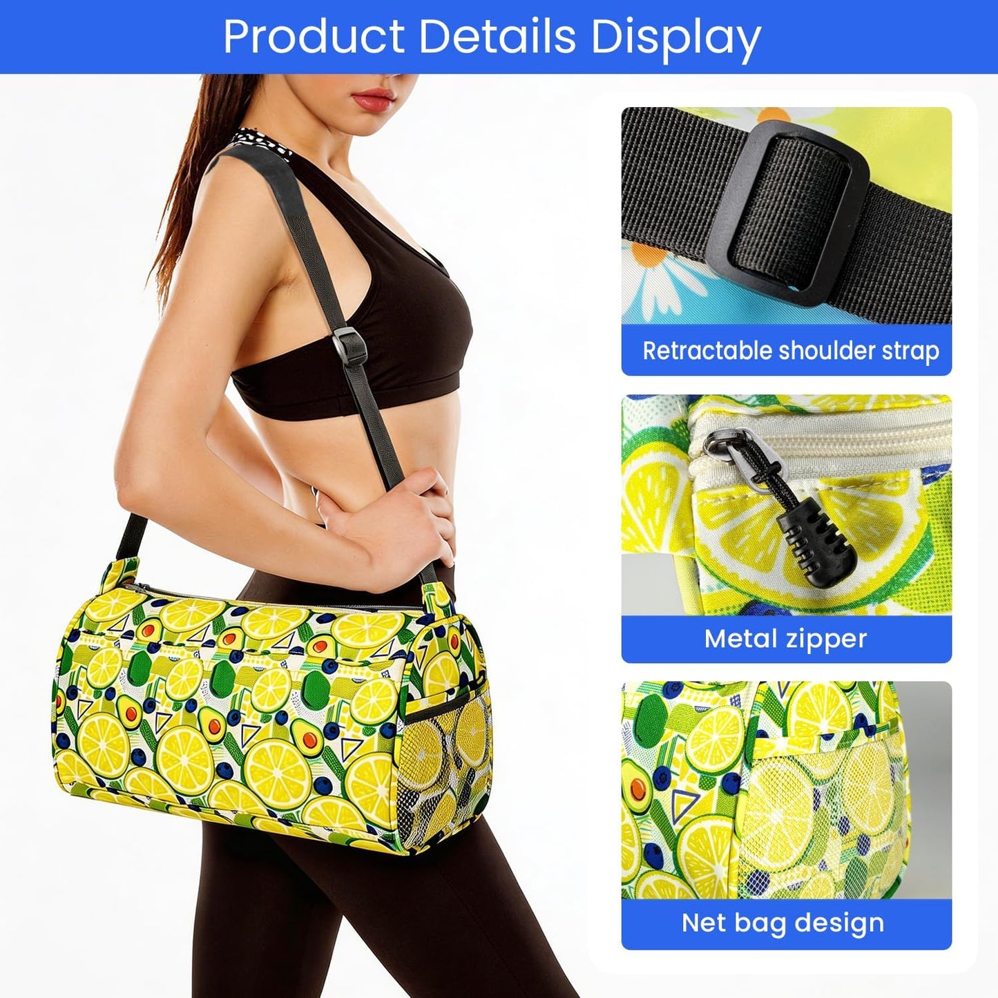 Small Gym Bag for Women & Men,Small Lightweight Duffel Bag Carry On Bags Mini Duffel Travel Bag Waterproof Sports Bags for Workout/Sport/Travel, Yellow