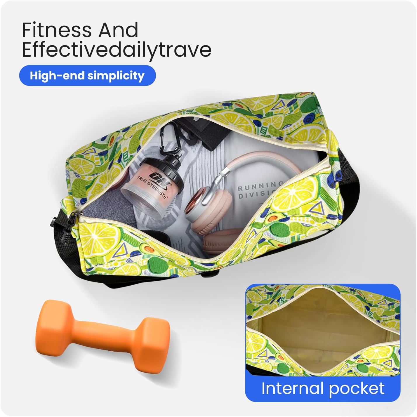Small Gym Bag for Women & Men,Small Lightweight Duffel Bag Carry On Bags Mini Duffel Travel Bag Waterproof Sports Bags for Workout/Sport/Travel, Yellow