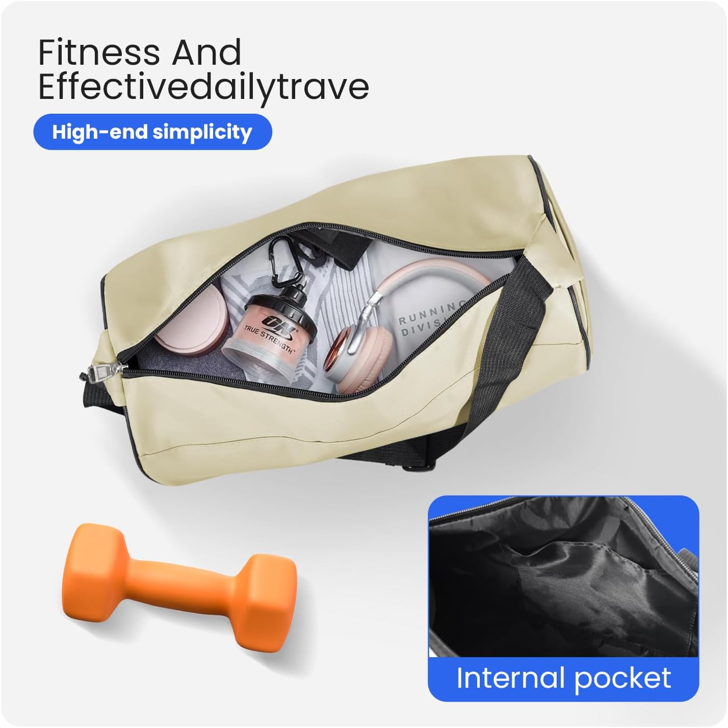 Small Gym Bag for Women & Men,Small Lightweight Duffel Bag Carry On Bags Mini Duffel Travel Bag Waterproof Sports Bags for Workout/Sport/Travel, Yellow