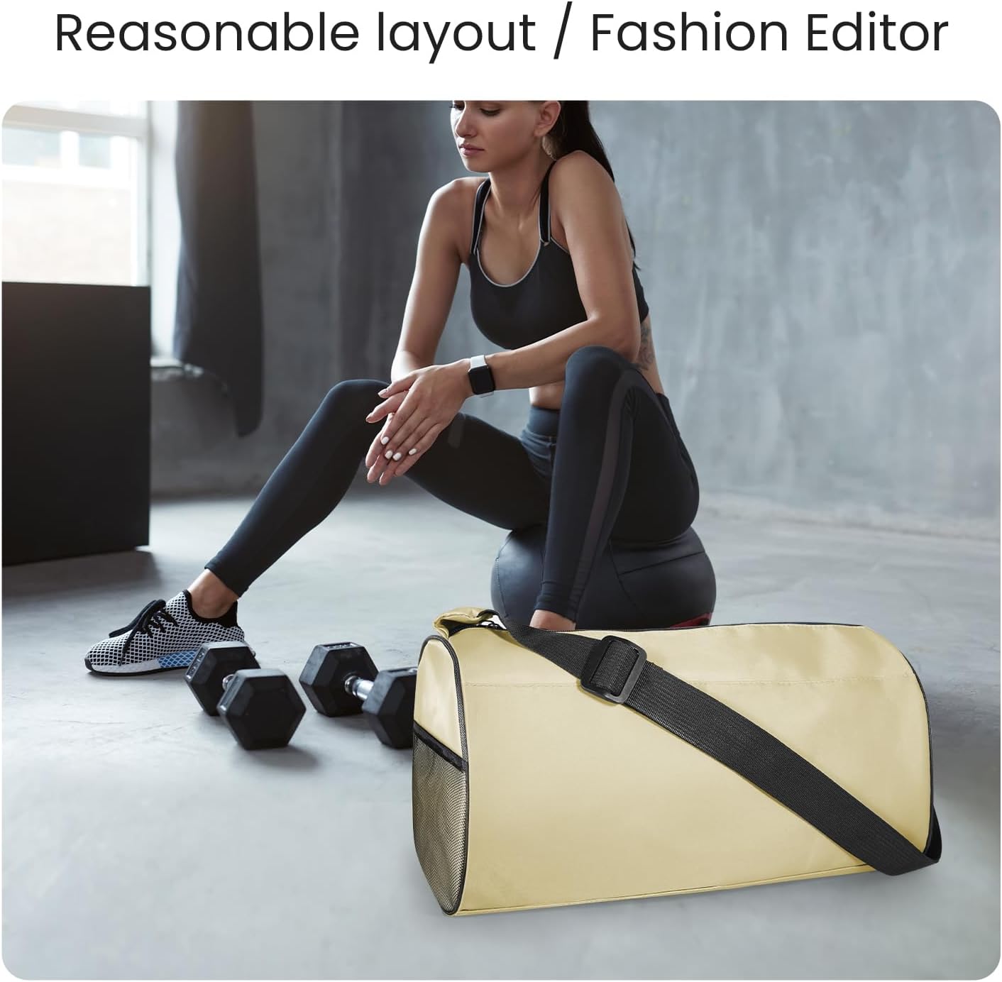 Small Gym Bag for Women & Men,Small Lightweight Duffel Bag Carry On Bags Mini Duffel Travel Bag Waterproof Sports Bags for Workout/Sport/Travel, Yellow
