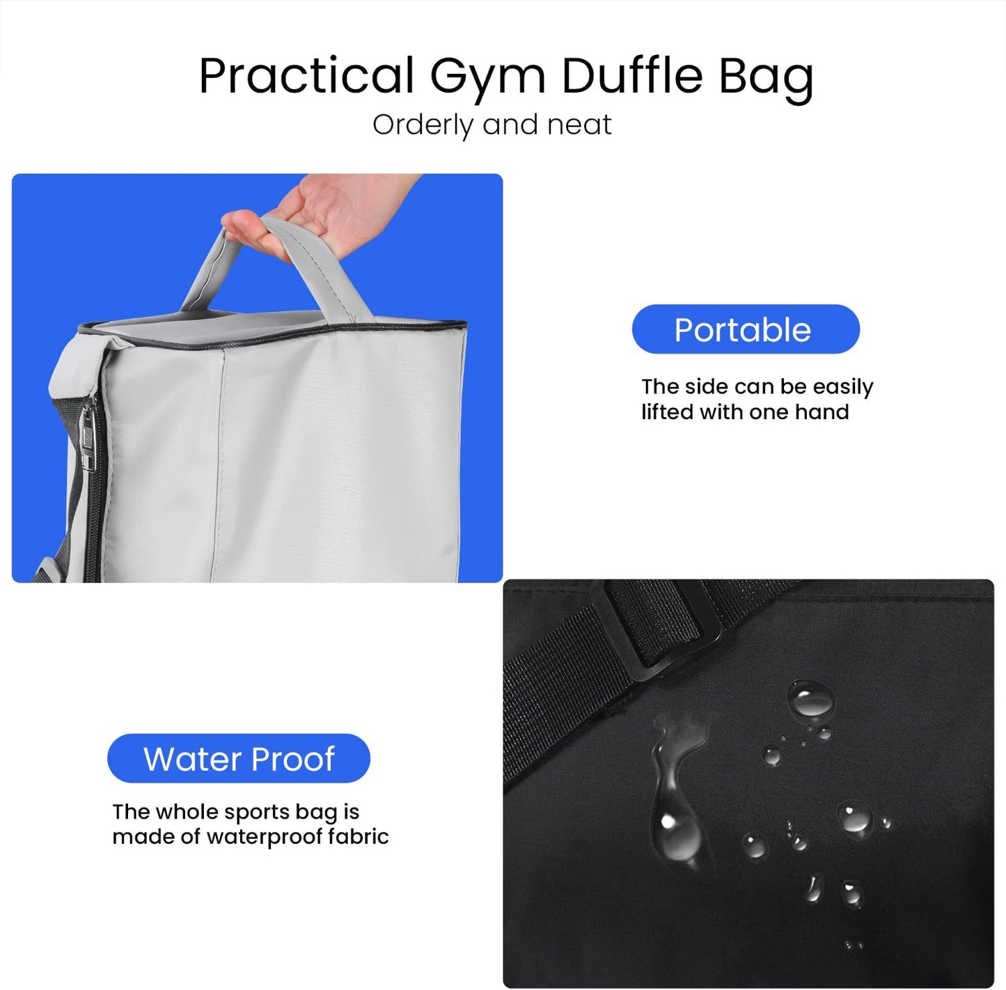 Small Gym Bag for Women & Men,Small Lightweight Duffel Bag Carry On Bags Mini Duffel Travel Bag Waterproof Sports Bags for Workout/Sport/Travel, Yellow