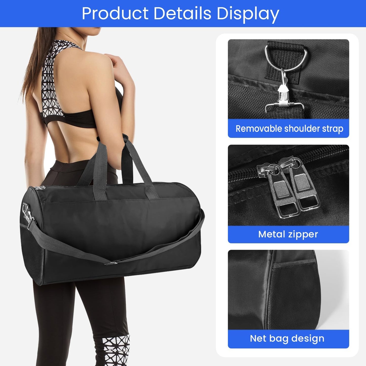 Small Gym Bag for Women & Men,Small Lightweight Duffel Bag Carry On Bags Mini Duffel Travel Bag Waterproof Sports Bags for Workout/Sport/Travel, Yellow