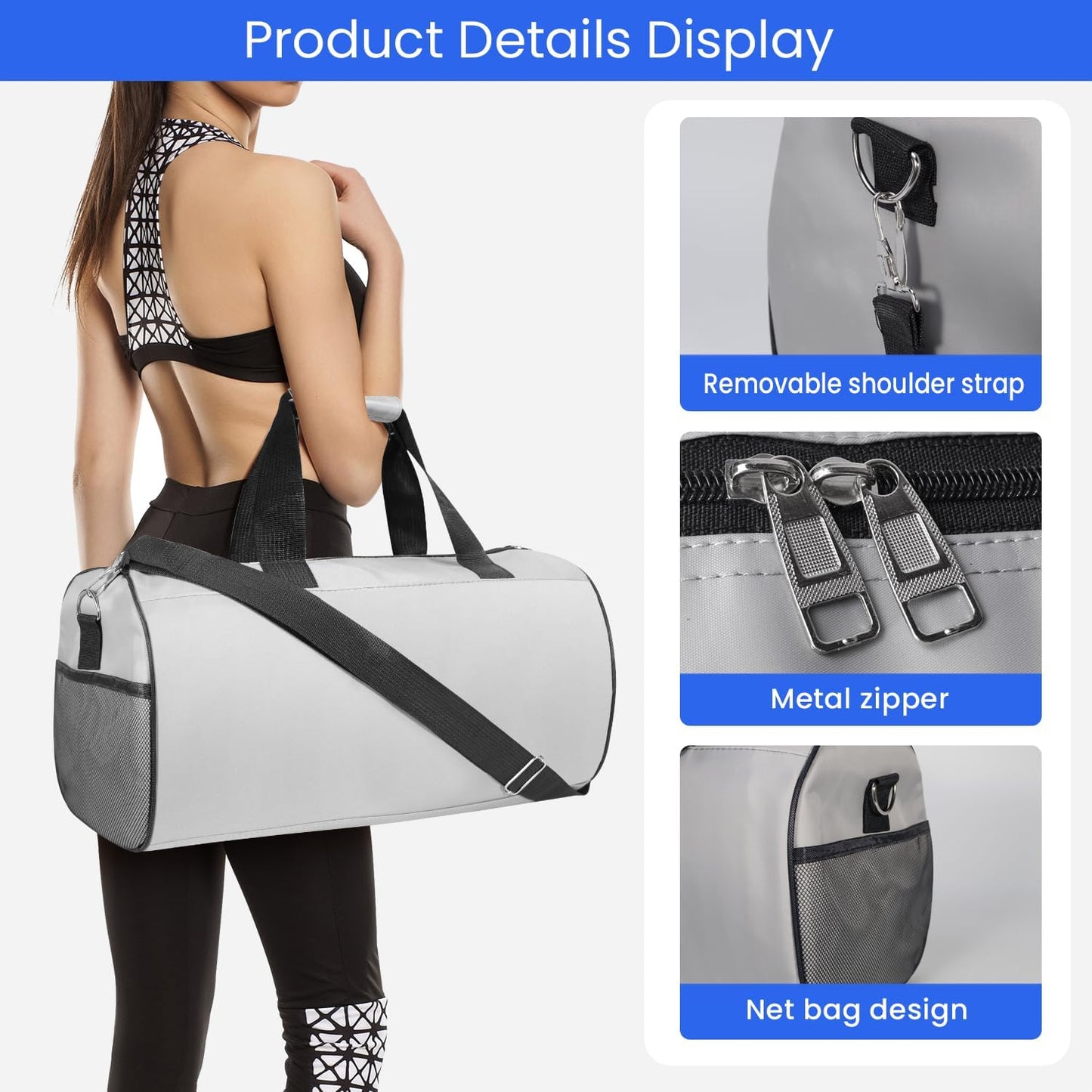Small Gym Bag for Women & Men,Small Lightweight Duffel Bag Carry On Bags Mini Duffel Travel Bag Waterproof Sports Bags for Workout/Sport/Travel, Yellow