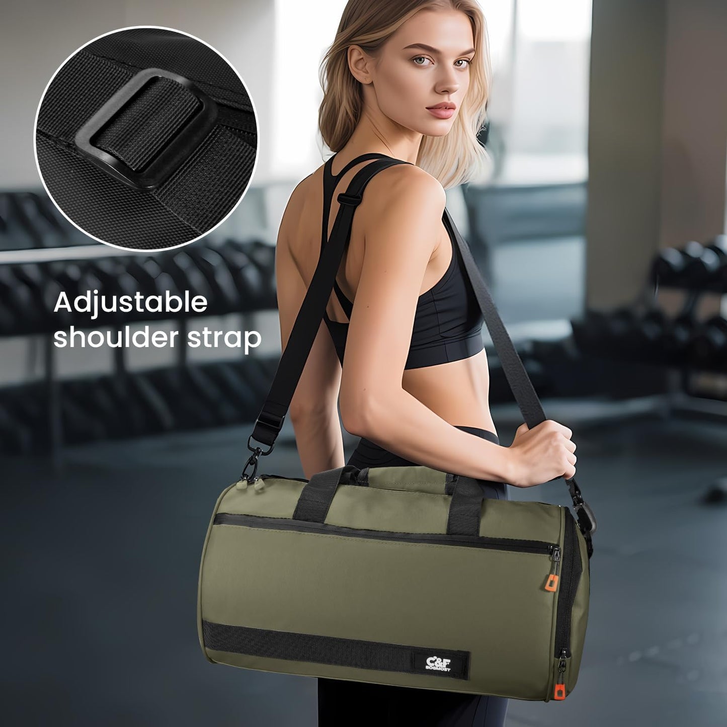 Small Gym Bag for Women & Men,Small Lightweight Duffel Bag Carry On Bags Mini Duffel Travel Bag Waterproof Sports Bags for Workout/Sport/Travel, Yellow