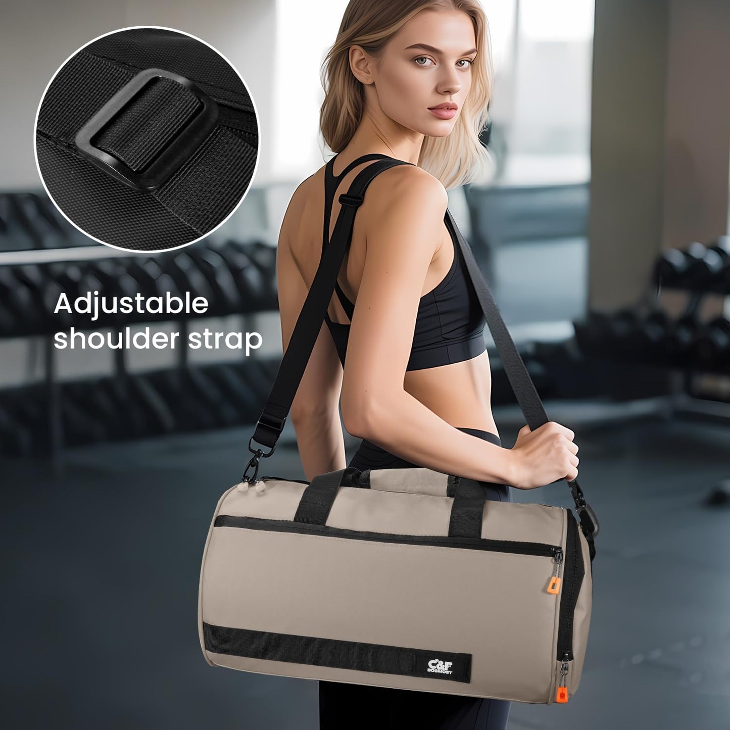 Small Gym Bag for Women & Men,Small Lightweight Duffel Bag Carry On Bags Mini Duffel Travel Bag Waterproof Sports Bags for Workout/Sport/Travel, Yellow