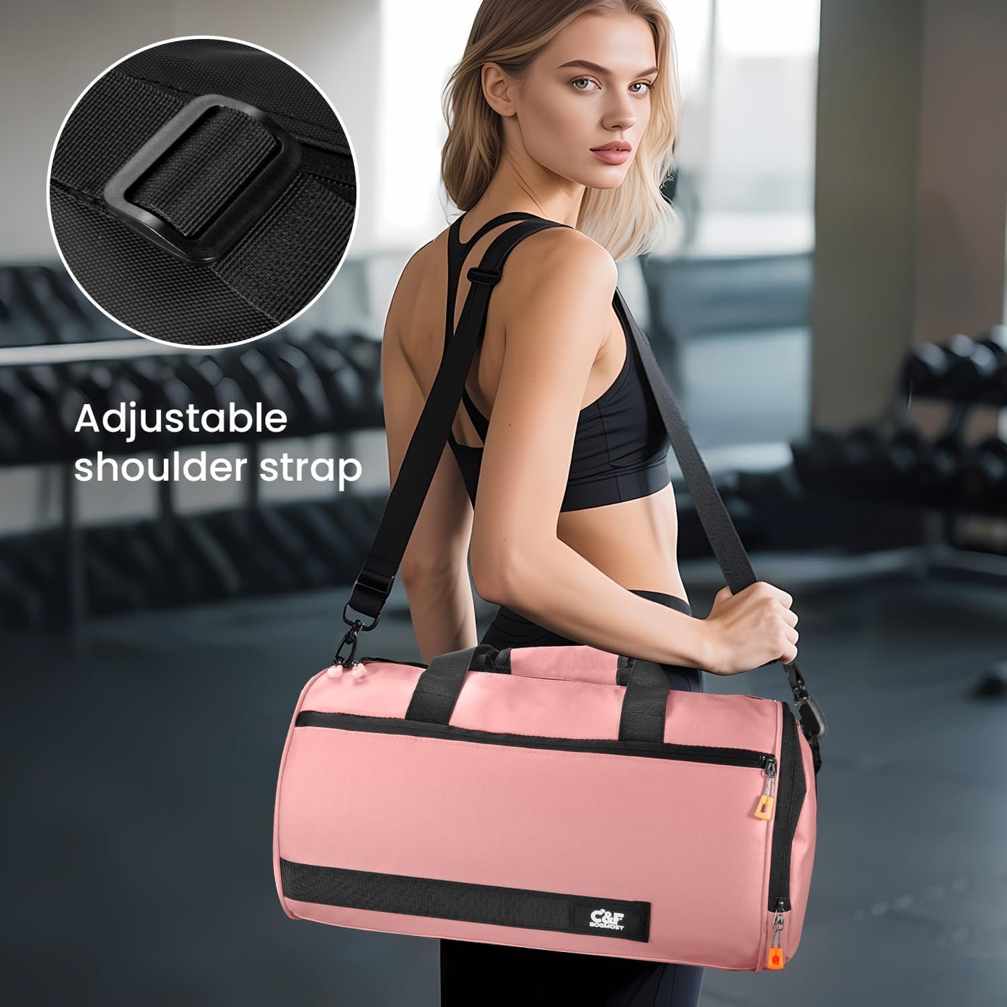 Small Gym Bag for Women & Men,Small Lightweight Duffel Bag Carry On Bags Mini Duffel Travel Bag Waterproof Sports Bags for Workout/Sport/Travel, Yellow