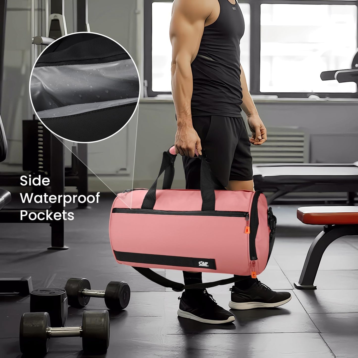 Small Gym Bag for Women & Men,Small Lightweight Duffel Bag Carry On Bags Mini Duffel Travel Bag Waterproof Sports Bags for Workout/Sport/Travel, Yellow
