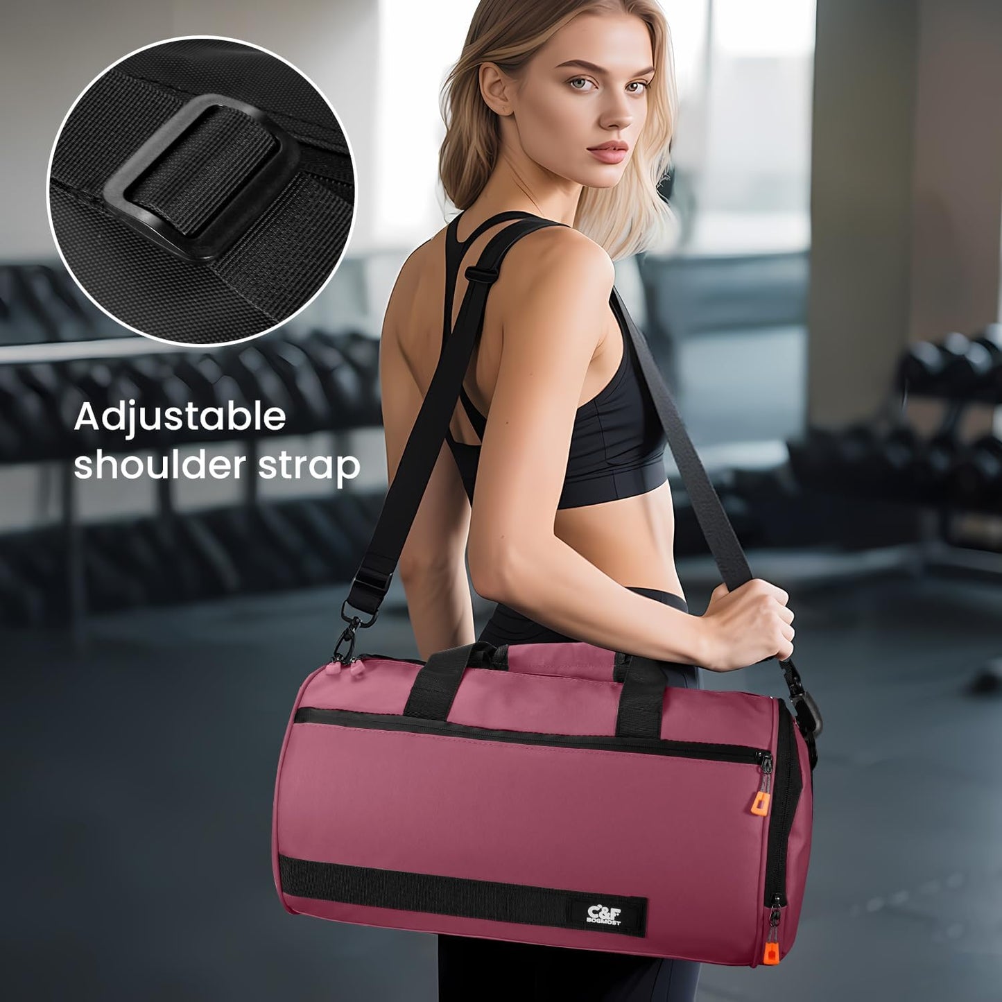 Small Gym Bag for Women & Men,Small Lightweight Duffel Bag Carry On Bags Mini Duffel Travel Bag Waterproof Sports Bags for Workout/Sport/Travel, Yellow
