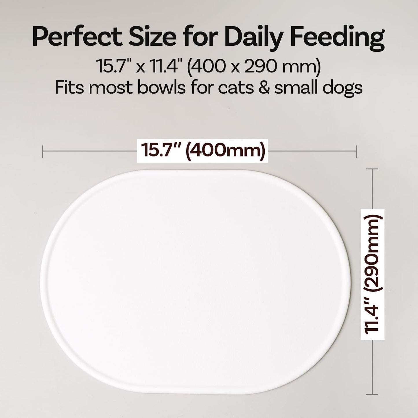 Dog & Cat Feeding Mat, 15.7 x 11.4 in (40x29cm), Thick Premium Platinum Silicone (Leather-Textured Surface), Raised Edges (High Rim), Waterproof, Non-Slip, Made in Korea (Cheese Yellow)
