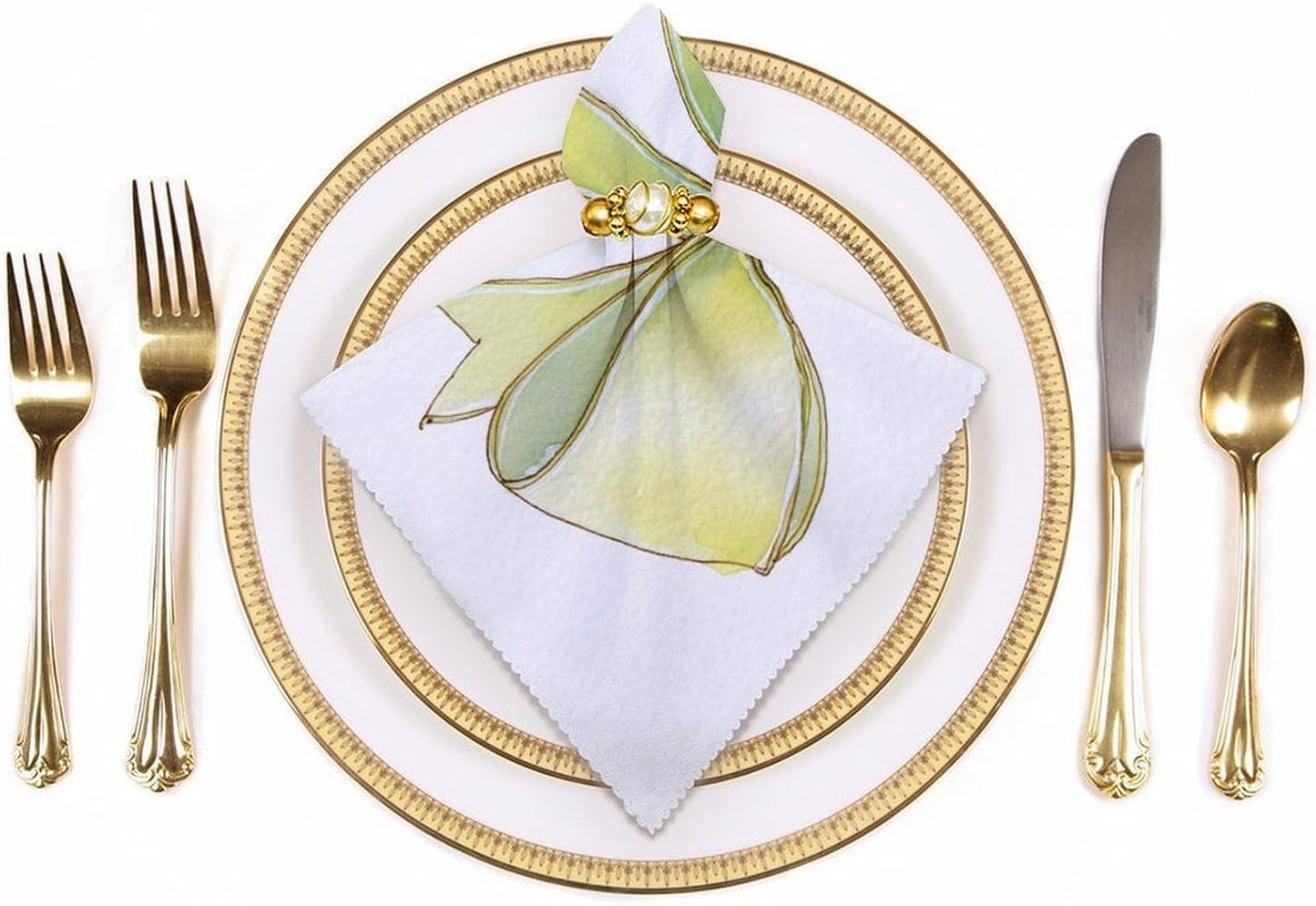 Simple Soft Pastel Yellow Watercolor Ribbon Bow Cloth Napkins Set of 6, Square Premium Reusable Washable Polyester Table Linen Napkin for Dinner Party