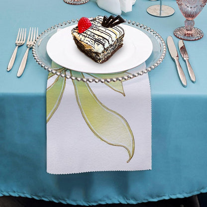 Simple Soft Pastel Yellow Watercolor Ribbon Bow Cloth Napkins Set of 6, Square Premium Reusable Washable Polyester Table Linen Napkin for Dinner Party