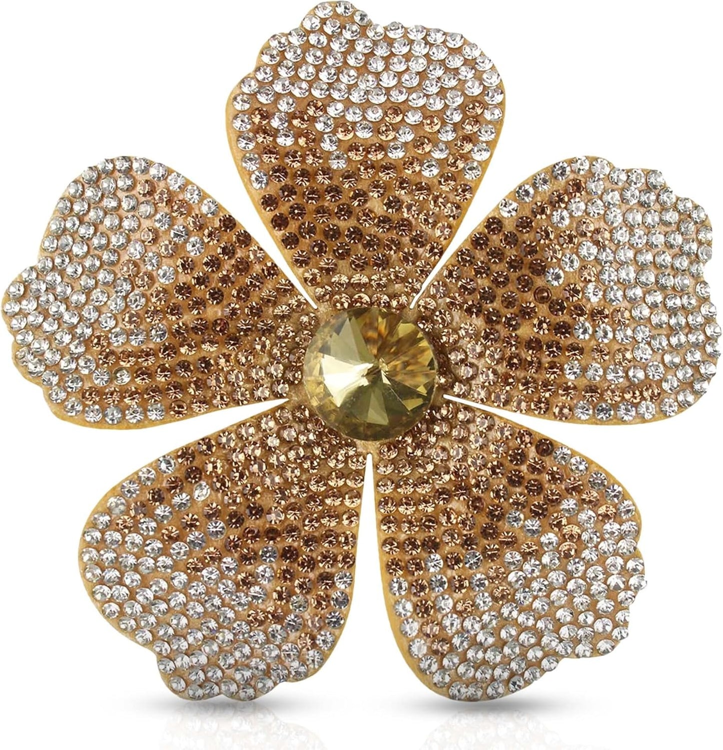 2.9 Inches Created Crystal Hibiscus Hawaiian Flower Hair Clips for Women | Boho Braids Artificial Flower Clips for Hair
