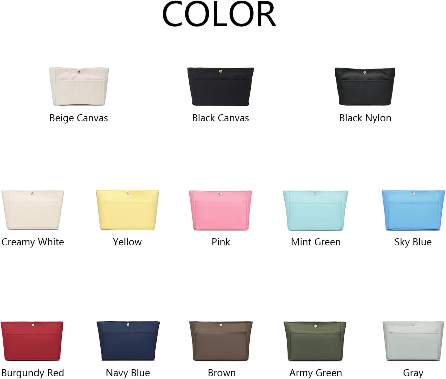 YONEBN waterproof Storage Bag Lightweight Large Capacity nylon Bag Inner Bag Handbag Organizer