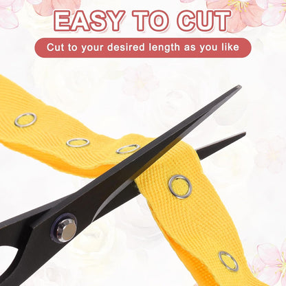 3 Yards Metal Snap Tape for Sewing Snap Buttons for Clothes, Metal Button Tape Ribbon for Clothes, Cotton Snap Trim Fastener for DIY Crafts, 0.78" Width,Yellow