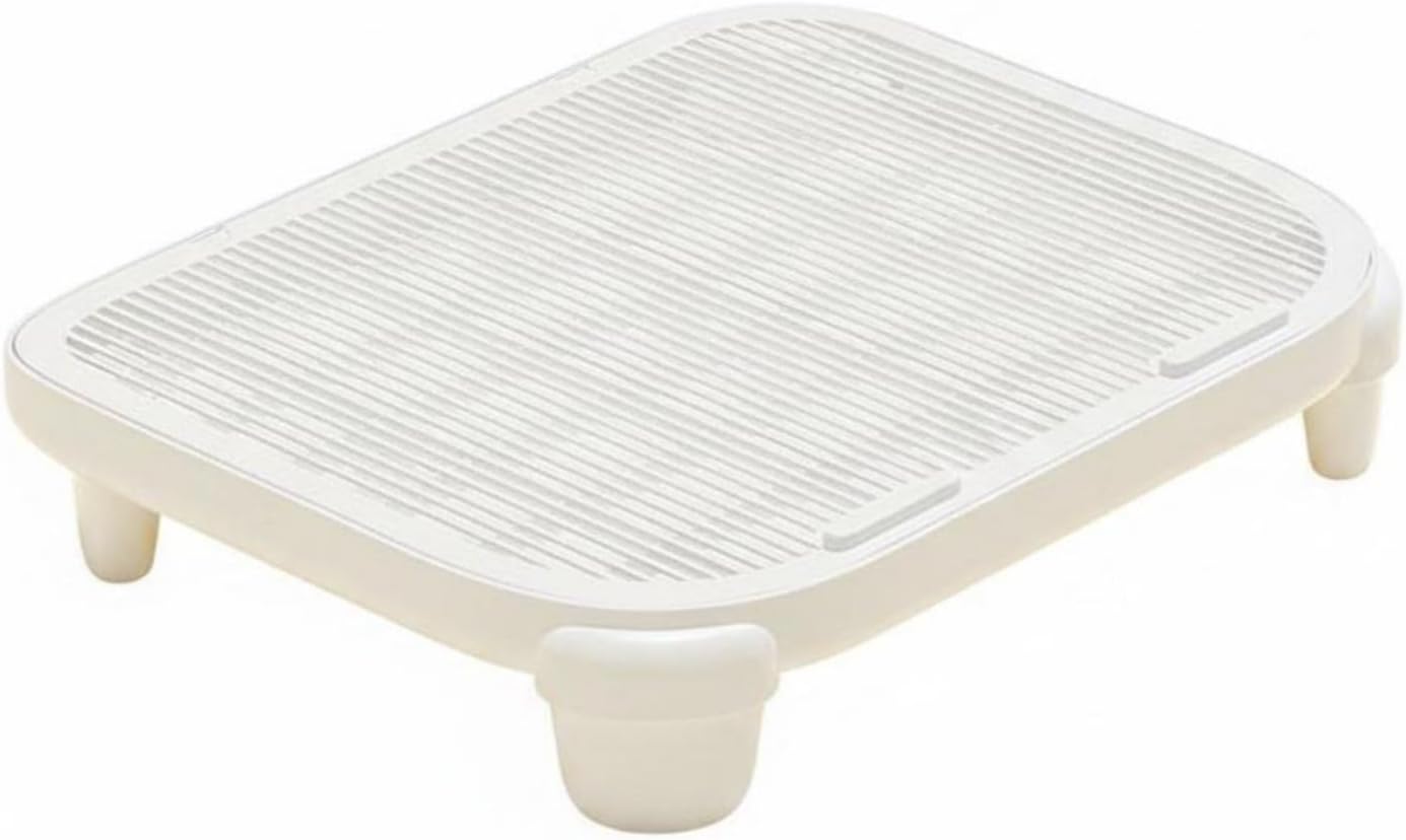 Cat Litter Tray Cat Litter Mat Pedal Litter Catcher With Deep Collection Tray Polypropylene Anti Tracking Design Suitable for multi cat homes apartments pet care rooms, Yellow, High Leg