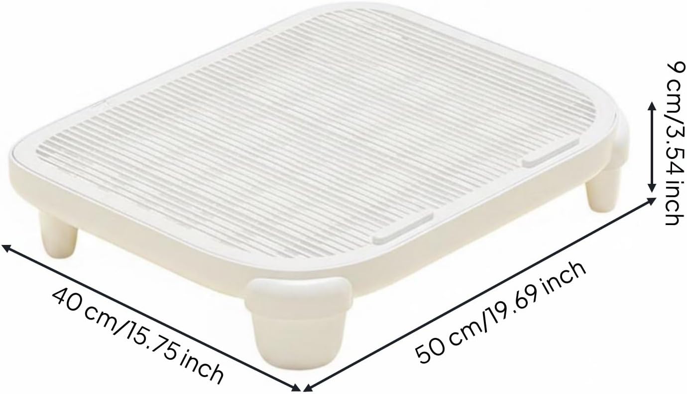Cat Litter Tray Cat Litter Mat Pedal Litter Catcher With Deep Collection Tray Polypropylene Anti Tracking Design Suitable for multi cat homes apartments pet care rooms, Yellow, High Leg