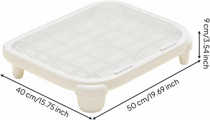 Cat Litter Tray Cat Litter Mat Pedal Litter Catcher With Deep Collection Tray Polypropylene Anti Tracking Design Suitable for multi cat homes apartments pet care rooms, Yellow, High Leg