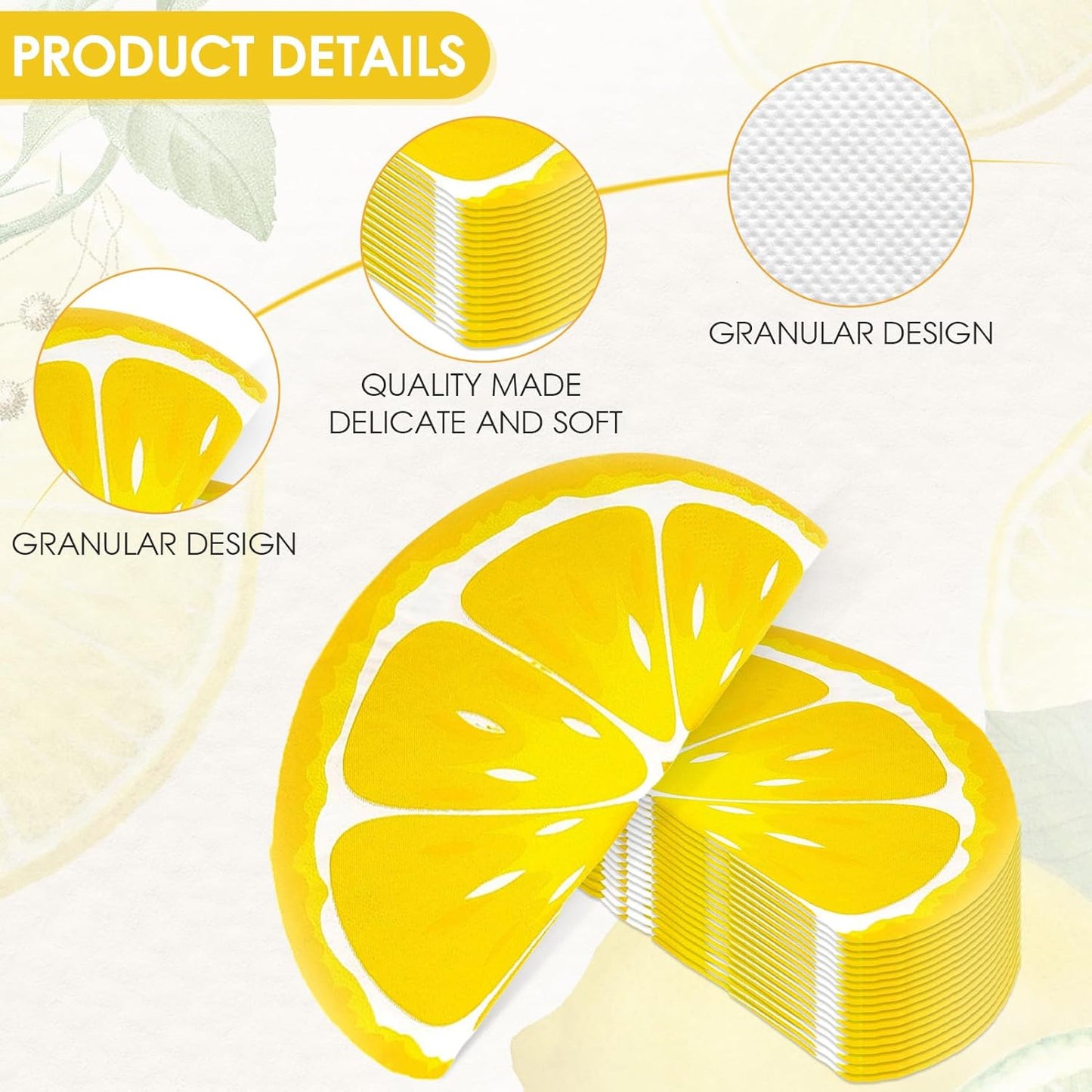 40 Pcs Lemon Napkins Yellow Citrus Paper Napkin Fruit Disposable Cocktail Napkins for Birthday Baby Bridal Shower Lemon Theme Bachelorette Engagement Wedding Party Decorations Supplies