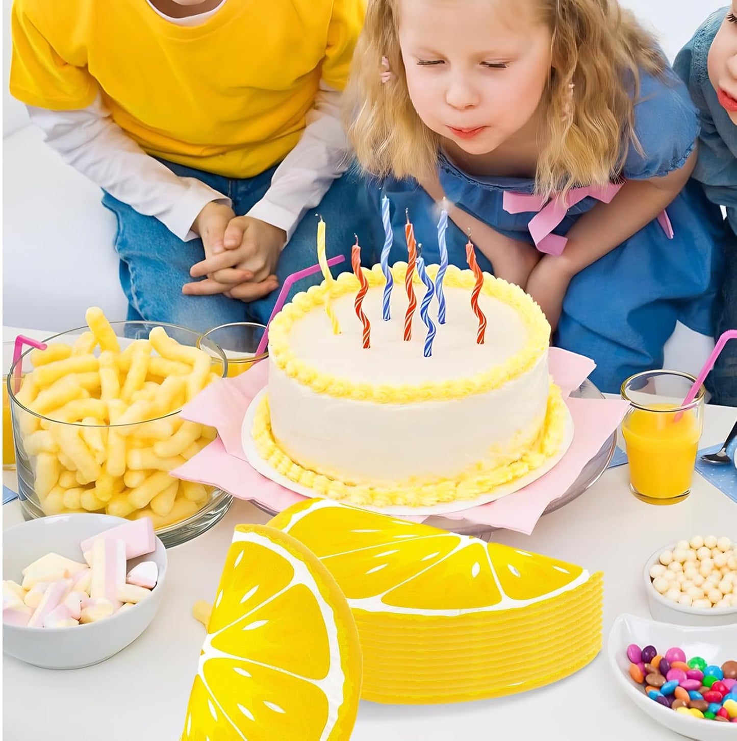 40 Pcs Lemon Napkins Yellow Citrus Paper Napkin Fruit Disposable Cocktail Napkins for Birthday Baby Bridal Shower Lemon Theme Bachelorette Engagement Wedding Party Decorations Supplies