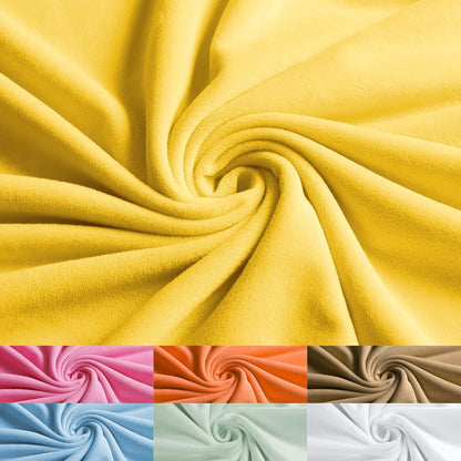 Minky Fabric by The Yard, 1.0mm Soft Fleece Fabric 60x36 Inch Yellow | Smooth Plush Fabric Ultra-Soft Cuddle Fabric for Blanket, Pillow Cover, Scarf, Mask, Pet Bed, Crafts, Sewing Projects