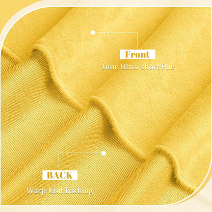 Minky Fabric by The Yard, 1.0mm Soft Fleece Fabric 60x36 Inch Yellow | Smooth Plush Fabric Ultra-Soft Cuddle Fabric for Blanket, Pillow Cover, Scarf, Mask, Pet Bed, Crafts, Sewing Projects