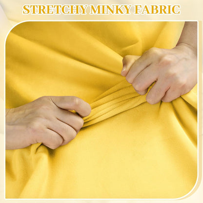 Minky Fabric by The Yard, 1.0mm Soft Fleece Fabric 60x36 Inch Yellow | Smooth Plush Fabric Ultra-Soft Cuddle Fabric for Blanket, Pillow Cover, Scarf, Mask, Pet Bed, Crafts, Sewing Projects