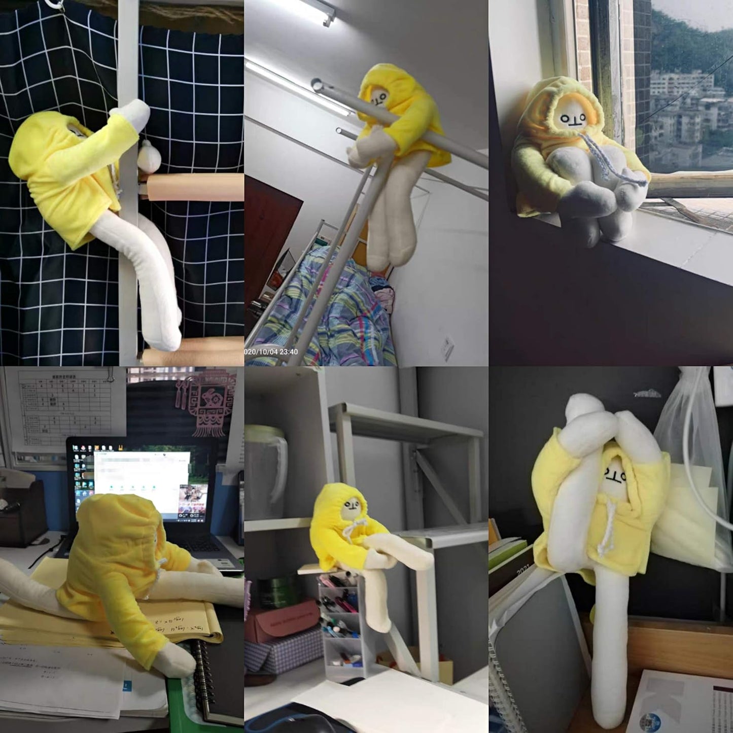 Plush Banana Man Toy Stuffed Doll with Magnet Funny Man Doll Decompression Toy Birthday,Multicolor