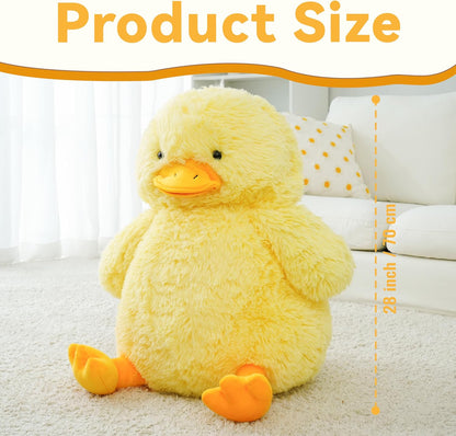 Large Stuffed Duck Plushies, Giant Duck Stuffed Animals for Kids | Birthday Gift for Kids, Big Size-28 Inch(Yellow), Festival Gifts, Safe&Fluffy Material