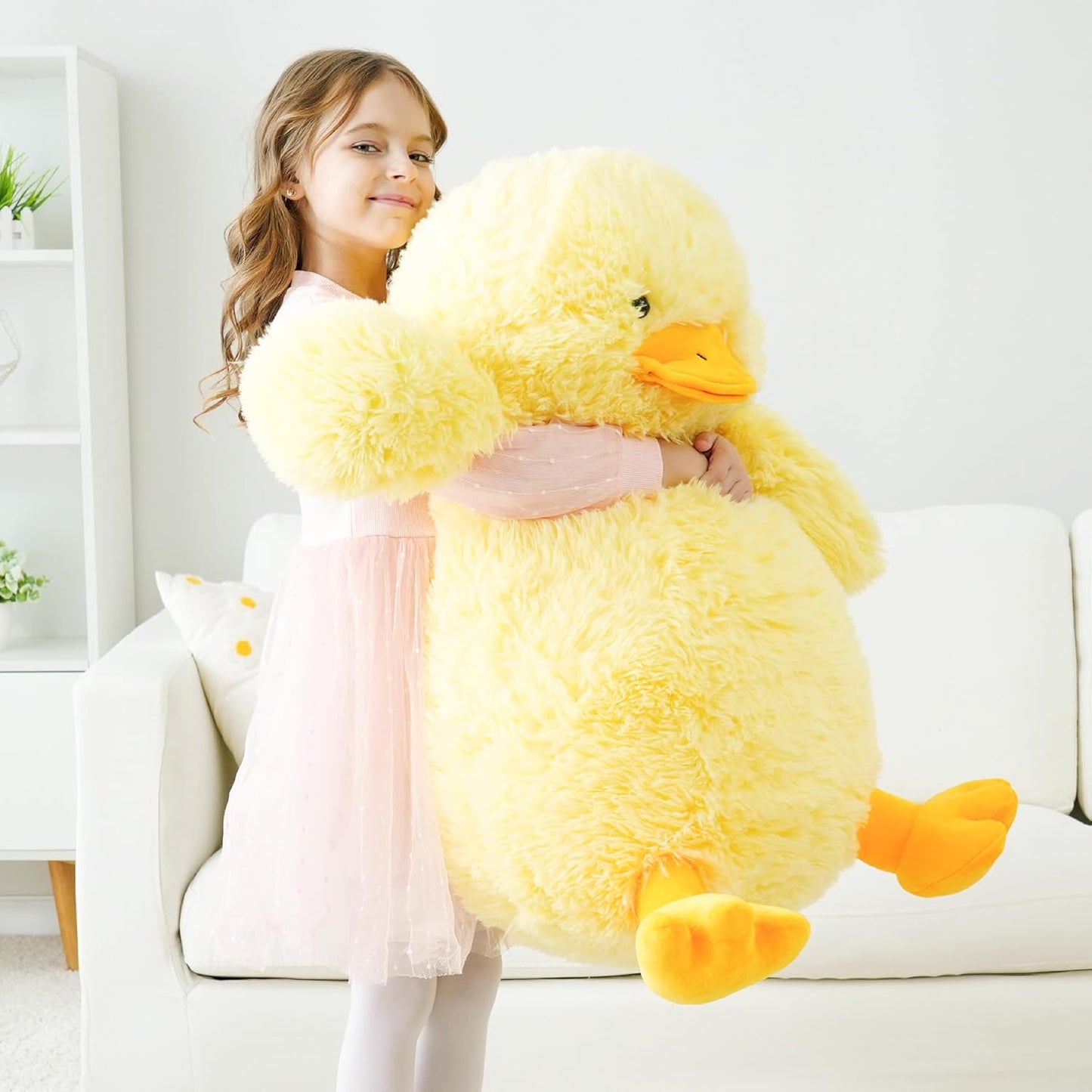 Large Stuffed Duck Plushies, Giant Duck Stuffed Animals for Kids | Birthday Gift for Kids, Big Size-28 Inch(Yellow), Festival Gifts, Safe&Fluffy Material