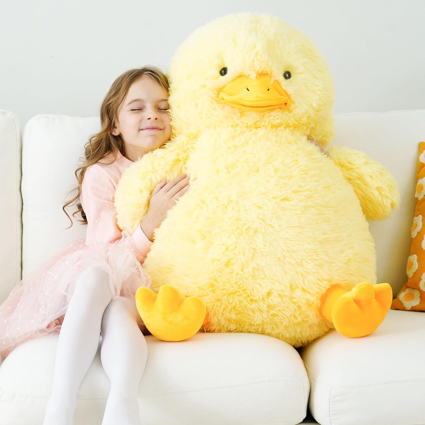 Large Stuffed Duck Plushies, Giant Duck Stuffed Animals for Kids | Birthday Gift for Kids, Big Size-28 Inch(Yellow), Festival Gifts, Safe&Fluffy Material