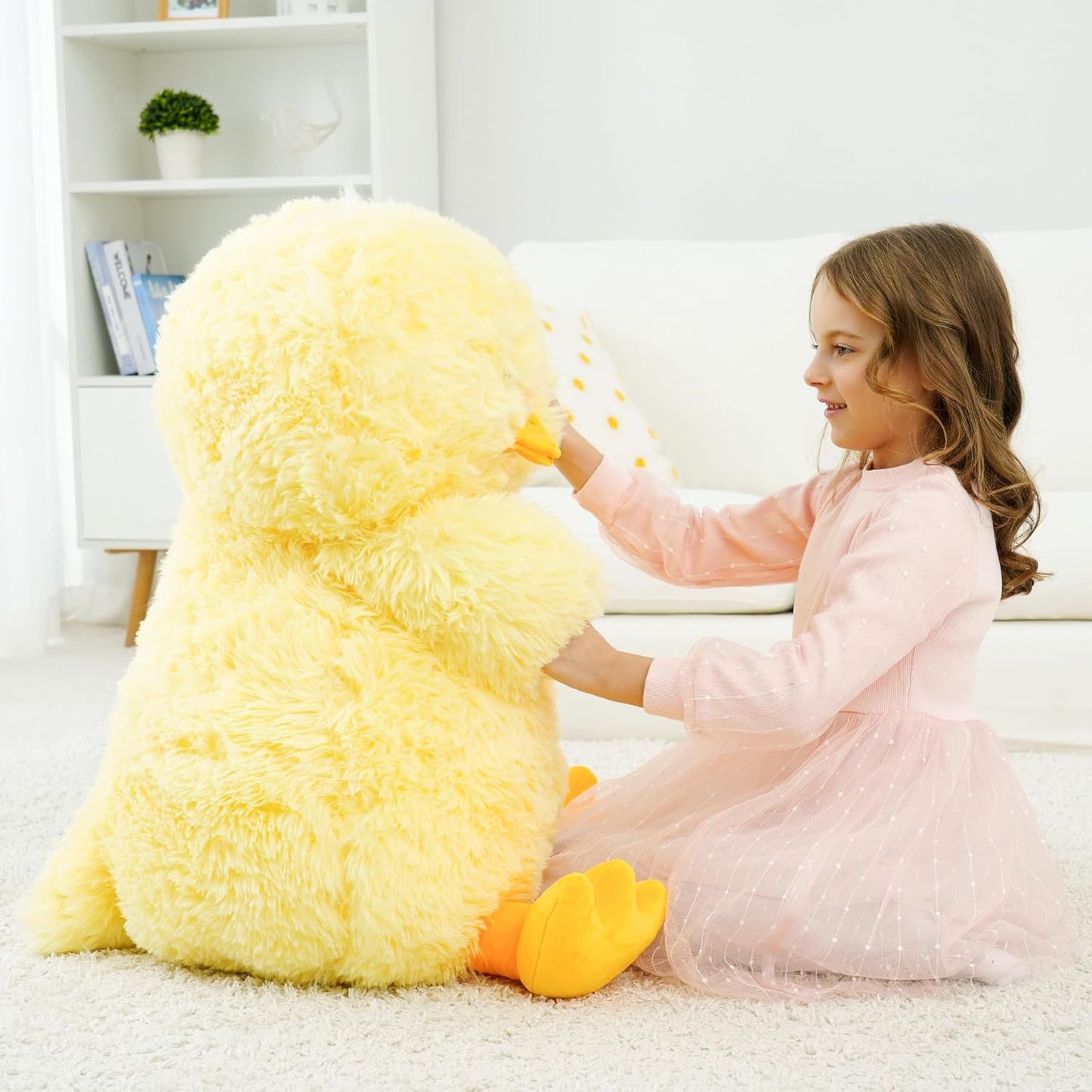 Large Stuffed Duck Plushies, Giant Duck Stuffed Animals for Kids | Birthday Gift for Kids, Big Size-28 Inch(Yellow), Festival Gifts, Safe&Fluffy Material