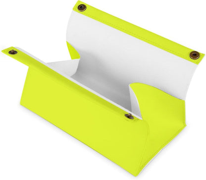 Neon Yellow Lemon Color Tissue Box Cover PU Leather Facial Tissue Dispenser Box for Office Car & Bathroom