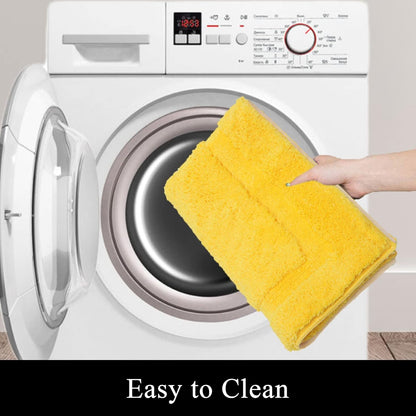 Yellow Bathroom Rugs Sets 3 Piece Bath Mat U Shaped Toilet Rug | 20x32+ 16x24+ 20x24, Soft Fluffy Microfiber Bath Rugs Set, Non Slip Washable Absorbent Bathroom Floor Mats Carpet Shower Rug
