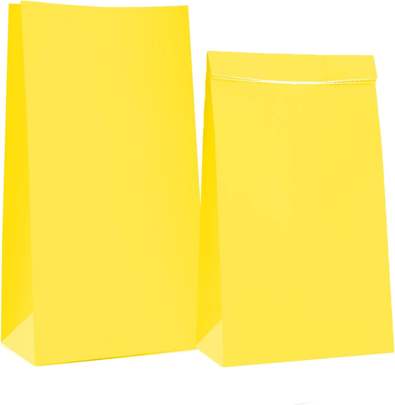 30-Pack 9'' Yellow Gift Bags Party Favor Paper Yellow Lunch Bags | Yellow Gift Bag Paper Treat Bags,Goodie Bags,Candy Bags for Birthday Party, Babyshower,School Activities