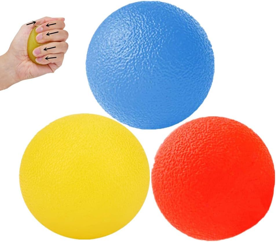 Hand Exercise Balls, Stress Balls, Squeeze Ball for Hand Therapy | 3 Resistance Levels, Physical Therapy Squishy Ball for Adults, Hand Grip Strength Trainer, Wrist Forearm Finger Exerciser