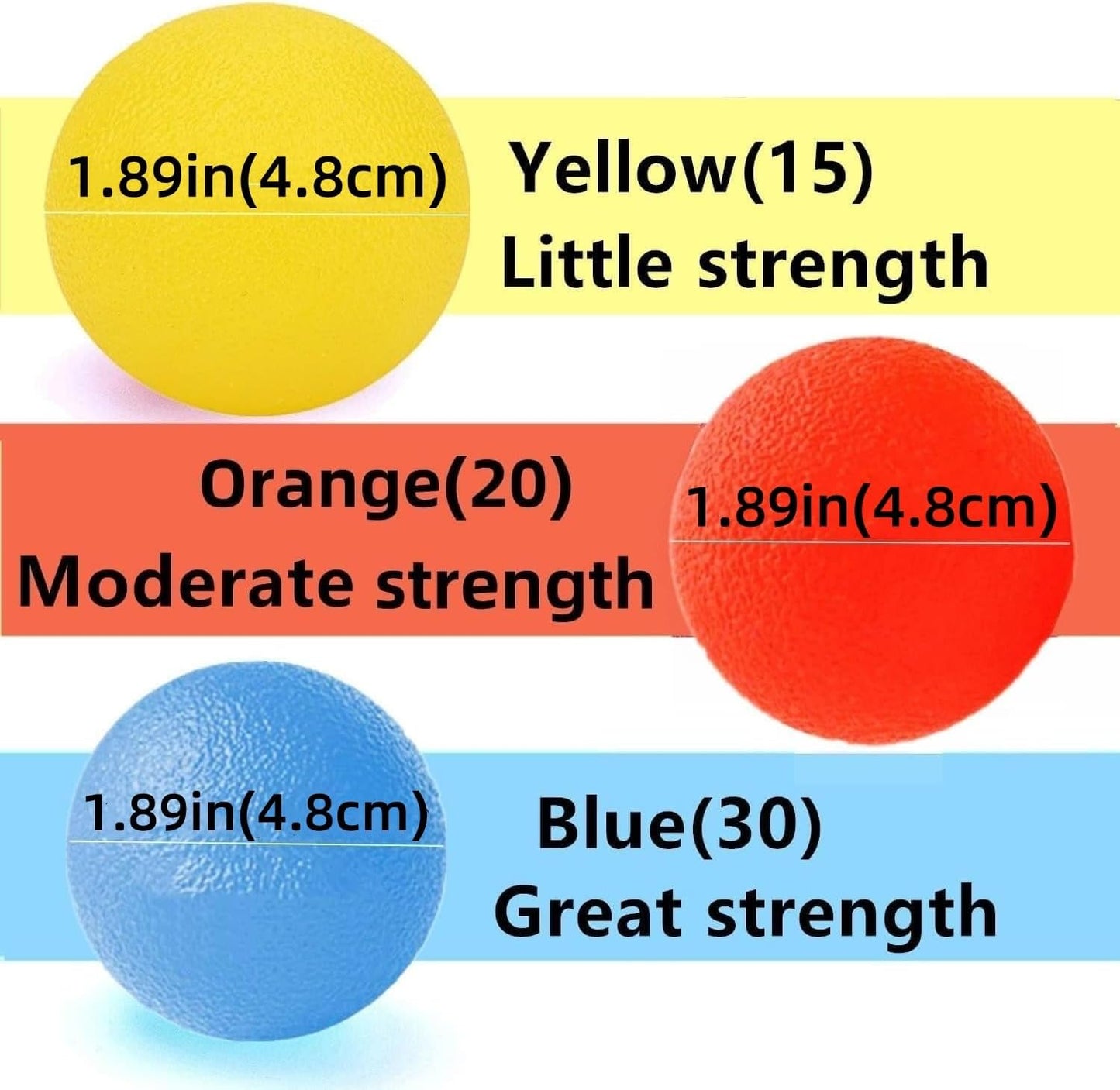 Hand Exercise Balls, Stress Balls, Squeeze Ball for Hand Therapy | 3 Resistance Levels, Physical Therapy Squishy Ball for Adults, Hand Grip Strength Trainer, Wrist Forearm Finger Exerciser