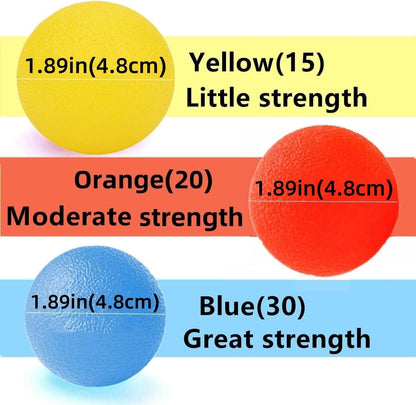 Hand Exercise Balls, Stress Balls, Squeeze Ball for Hand Therapy | 3 Resistance Levels, Physical Therapy Squishy Ball for Adults, Hand Grip Strength Trainer, Wrist Forearm Finger Exerciser