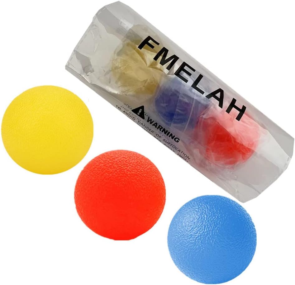 Hand Exercise Balls, Stress Balls, Squeeze Ball for Hand Therapy | 3 Resistance Levels, Physical Therapy Squishy Ball for Adults, Hand Grip Strength Trainer, Wrist Forearm Finger Exerciser