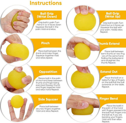 Hand Exercise Balls, Stress Balls, Squeeze Ball for Hand Therapy | 3 Resistance Levels, Physical Therapy Squishy Ball for Adults, Hand Grip Strength Trainer, Wrist Forearm Finger Exerciser
