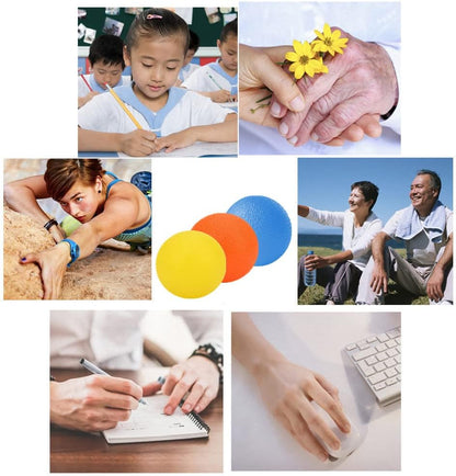 Hand Exercise Balls, Stress Balls, Squeeze Ball for Hand Therapy | 3 Resistance Levels, Physical Therapy Squishy Ball for Adults, Hand Grip Strength Trainer, Wrist Forearm Finger Exerciser