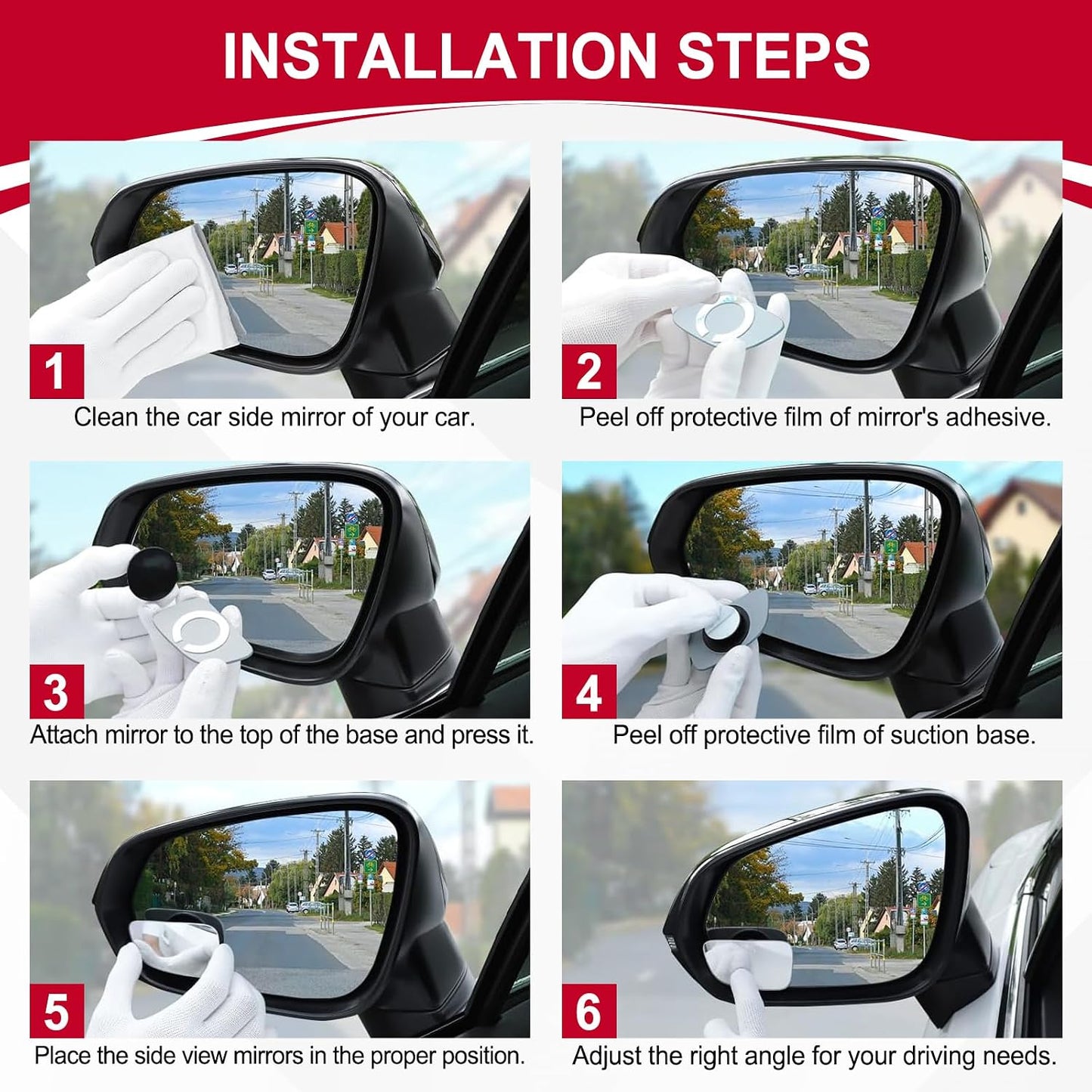 Blind Spot Car Mirror, HD Glass Frameless Convex Side Mirror Blindspot, Wide Angle Rear View Mirrors for SUVs, Trucks and RVs - Car Accessories