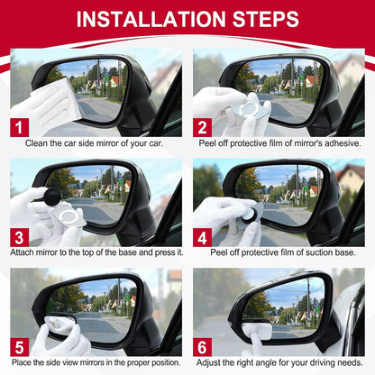 Blind Spot Car Mirror, HD Glass Frameless Convex Side Mirror Blindspot, Wide Angle Rear View Mirrors for SUVs, Trucks and RVs - Car Accessories