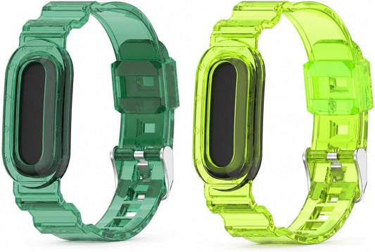 Silicone Band Compatible with Google Fitbit Air, Replacement Sport Strap, Soft Translucent Watch Band with Secure Metal Buckle, Adjustable Lightweight Wristband for Men Women, Band Only