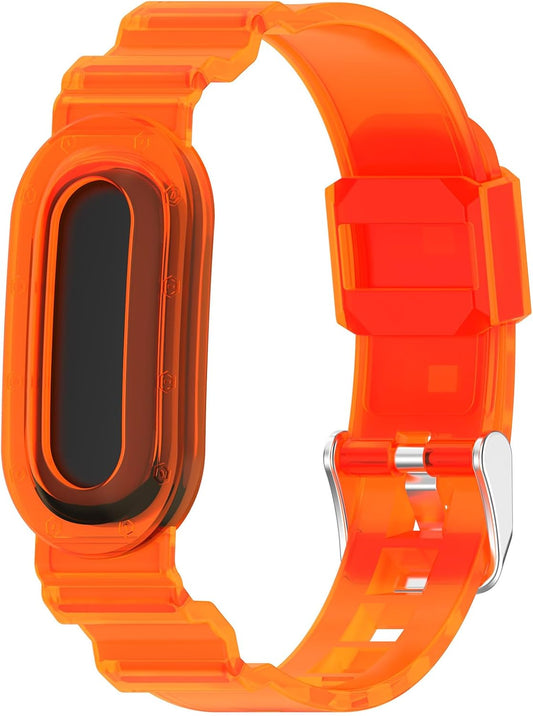 Silicone Band Compatible with Google Fitbit Air, Replacement Sport Strap, Soft Translucent Watch Band with Secure Metal Buckle, Adjustable Lightweight Wristband for Men Women, Band Only