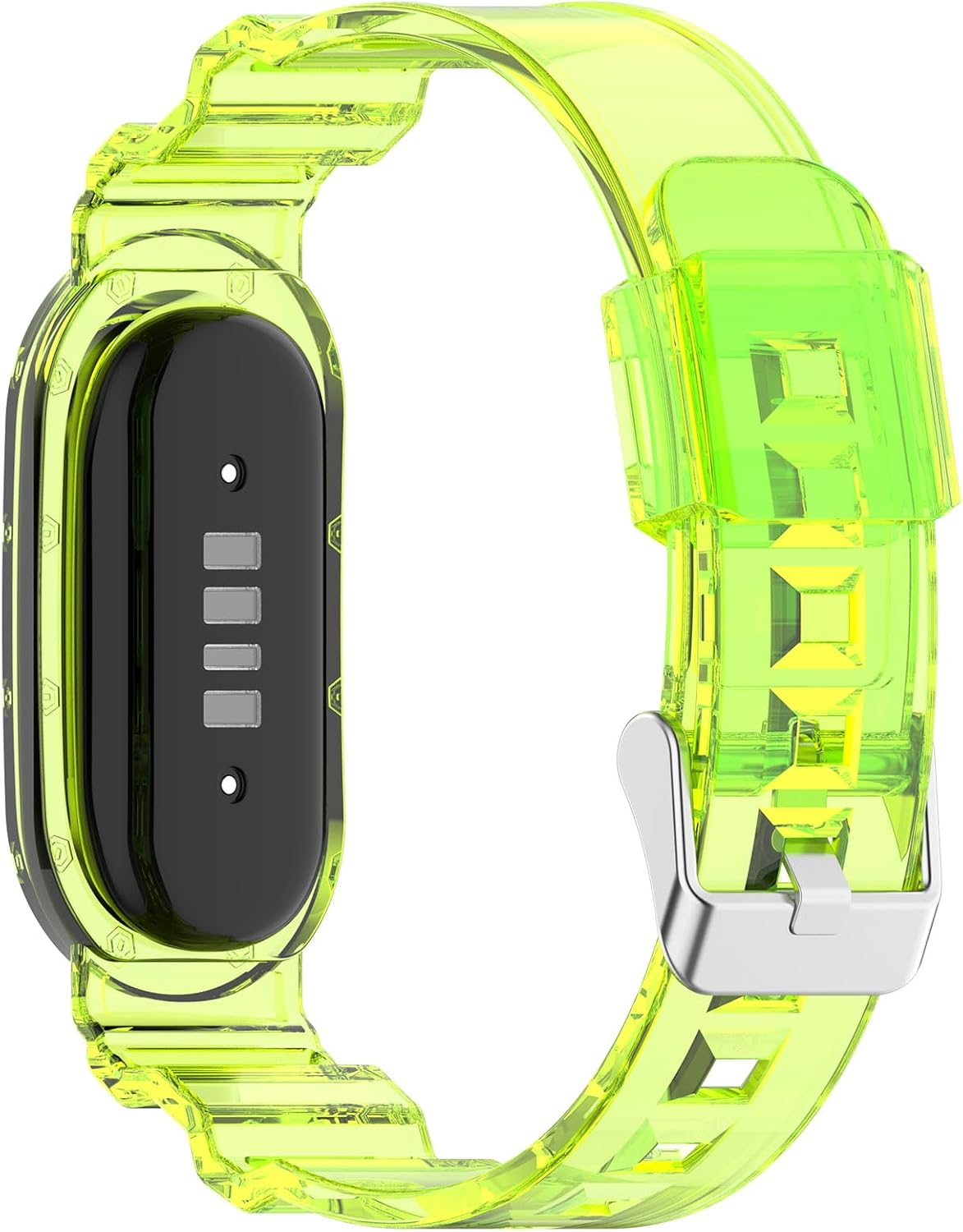 Silicone Band Compatible with Google Fitbit Air, Replacement Sport Strap, Soft Translucent Watch Band with Secure Metal Buckle, Adjustable Lightweight Wristband for Men Women, Band Only