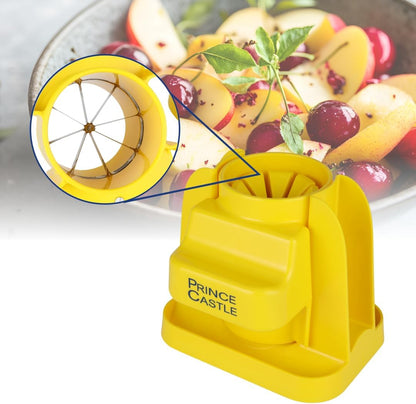 Lime Lemon Cutter - Fruit Slicer Kitchen Gadget, Lime Cutter, Vegetable Chopper with Container 8-Wedge Slicer, Yellow