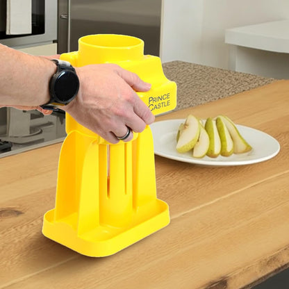 Lime Lemon Cutter - Fruit Slicer Kitchen Gadget, Lime Cutter, Vegetable Chopper with Container 8-Wedge Slicer, Yellow