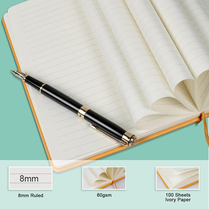 Lined Journal Notebook - Yellow A5 Hardcover Notebook for Women Men, 8.3 x 5.7 College Ruled Writing Journal, 192 Pages 80gsm Thick Paper for Work, Office, School and Home