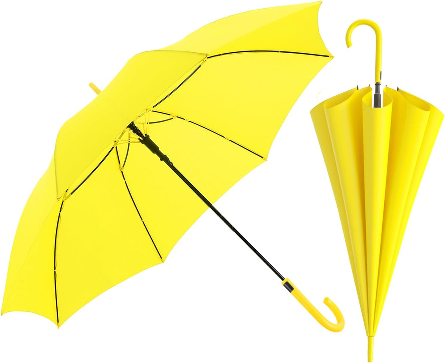 UV Stick Umbrella Auto Open UPF 50+ with J Hook Handle 51IN | Automatic Open Wind-Resistant Umbrella for Adults Fits 2 People, J Hook Handle, Fast-Drying